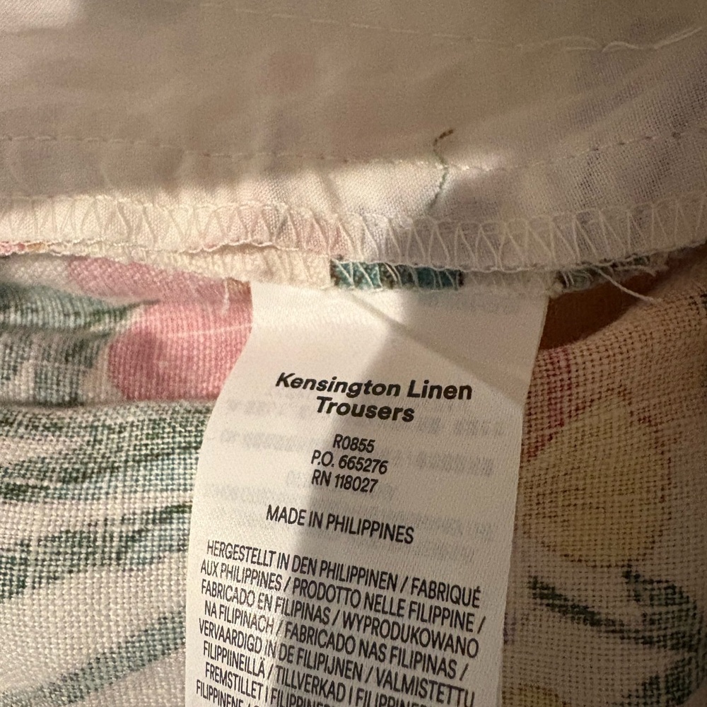 Boden linen pants NWT Kensington linen pants 8 Wide-Leg Floral current $220 - Picture 10 of 14